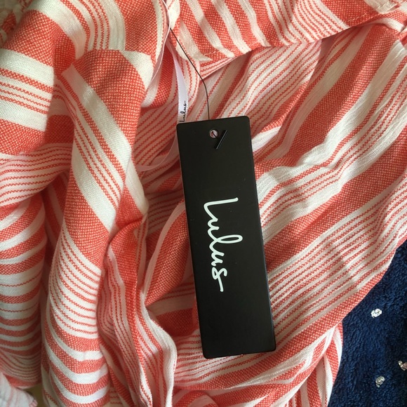 NWT Lulu’s Orange and White Jumpsuit - Picture 9 of 11